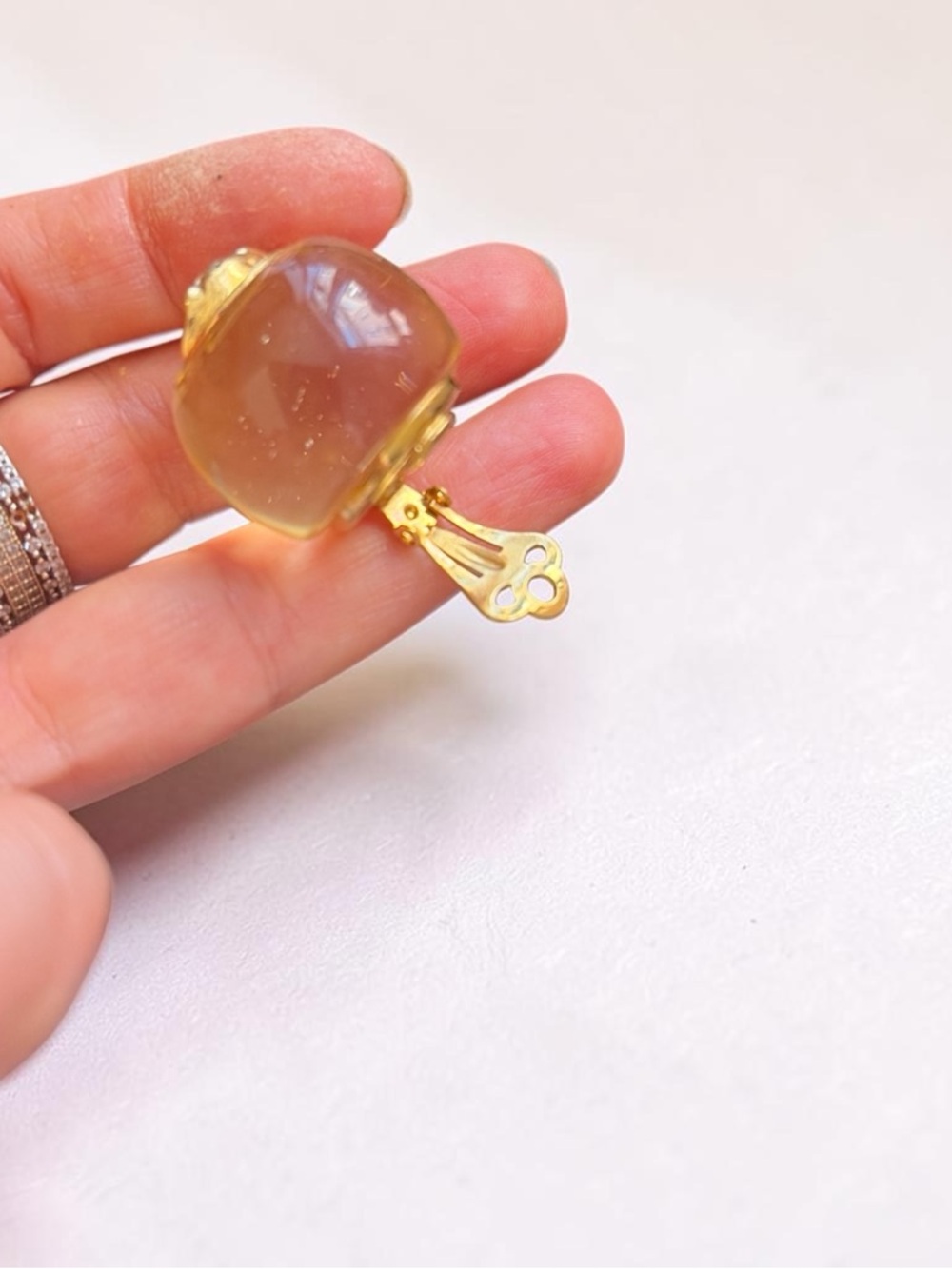 Versace Vintage Gold Medusa Resin Button Earrings - Picture 7 of 7